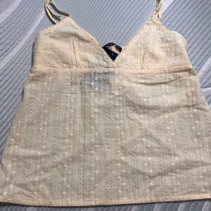 Brandy Melville butter yellow Eyelet Camisole